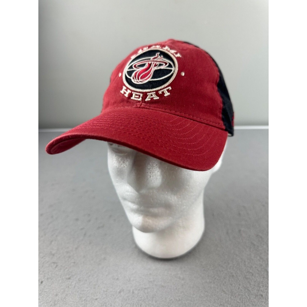 New! NBA Miami Heat Team Adidas Nation Slouch‎ Maroon Black Adjustable Hat
